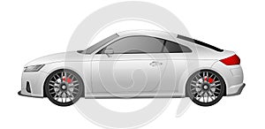 Realistic model car isolated on background. Detailed drawing. Vector illustration.