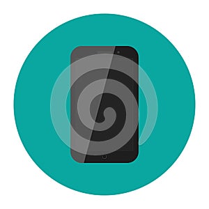 Realistic modern black mobile phone on isolate background. Vector illustration.