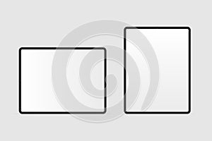 Realistic Modern black Tablet mockup, Modern tablet blank screen