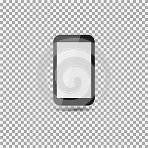 Realistic modern mobile phone on isolate background. Vector illustration.
