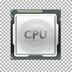 Realistic Modern multicore CPU. Vector illustration EPS 10