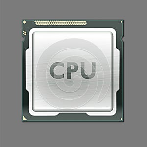 Realistic Modern multicore CPU. Vector illustration EPS 10