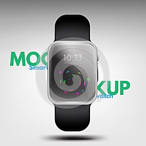 Realistic, modern smartwatch mockup template for your design
