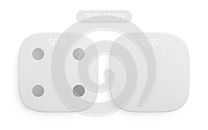 Realistic modern white weight scales with digital display. Vector illustration.