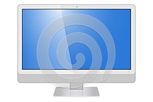 Realistic monitor computer IMAC, tv screen isolated on a white background. To represent your application photo