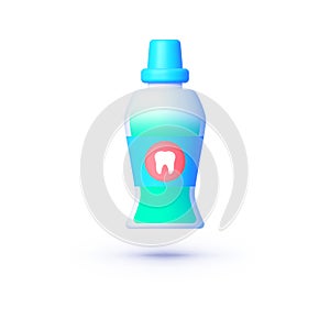 Realistic mouthwash 3d icon for medical design. Vector illustration