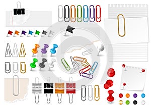 Realistic Office Paperclip Set