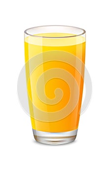 Realistic orange juice in a glass