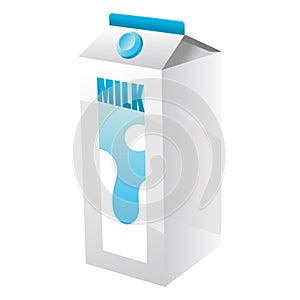 Realistic pack of cow's milk isolated on white background - Vector