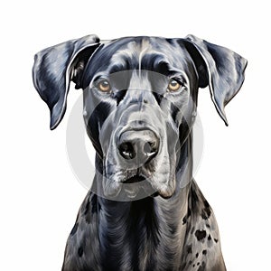 Realistic Painted Drawing Of A Black Dalmatian