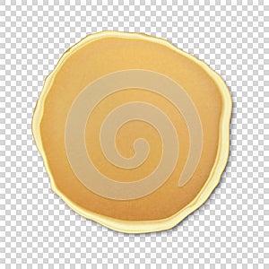 Realistic pancake closeuo isolated on transparency grid background