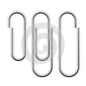 Realistic Paper clip attachment with shadow. Paperclip icon. Attach file business document. Vector illustration isolated