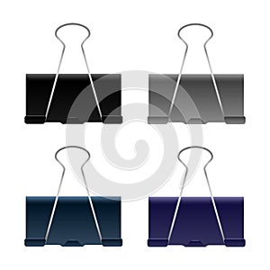 Realistic paper clips. Stapl , clinch. Vector illustration