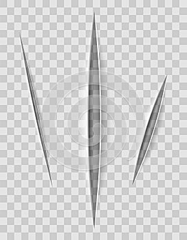 Realistic paper cuts with a knife with a transparent background for design vector illustration