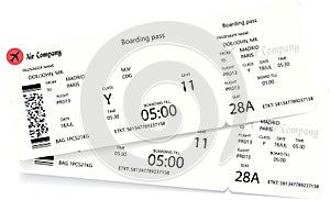 Pattern of airline ticket or boarding pass