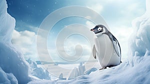 Realistic Penguin Photography In Soft Light