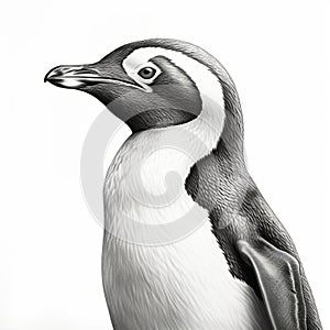 Realistic Penguin Portrait Tattoo Drawing With High Contrast