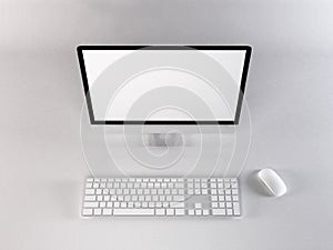 Realistic Personal Computer Mockup Template Scene