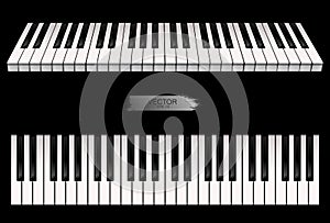 Realistic piano keys. Vector illustration.