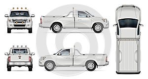 Realistic Pickup Truck Vector Illustration