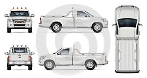Realistic Pickup Truck Vector Illustration photo