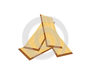 Realistic Pile of firewood on white background icon design. Grill wood.