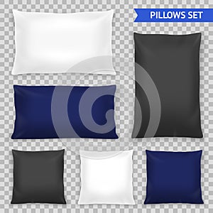 Realistic Pillows Top Transparent Set