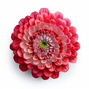Realistic Pink Chrysanthemum Flower On White Background