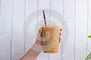 Realistic plastic cup on white background. Isolated Mock up Cold beaverage di cut with cliping path. Template block with blank