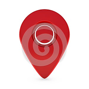 Realistic pointer of map. Red map marker icon. 3D