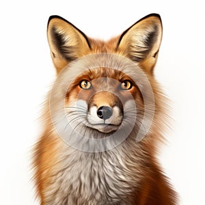 Realistic Portrait Of A Fox With Red Eyes - High Quality Ultra Hd Illustration