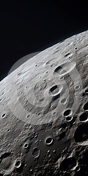 Realistic Portrayal Of Moon Surface With Craters And Elaborate Spacecrafts
