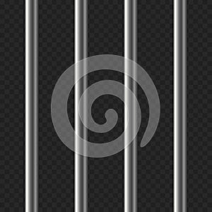 Realistic Prison Bars on Transparent Background. Vector