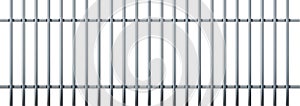 Realistic prison metal bars. Prison fence jail. Iron jail cage. Template design for criminal or sentence. Vector