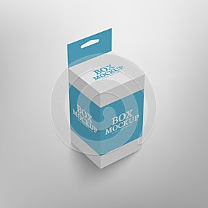 Realistic product package box mock-up with hang slot 4