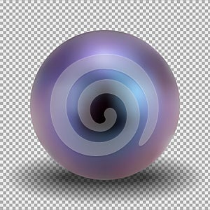 Realistic purple pearl. 3D ball on a transparent background. Isolated vector object.
