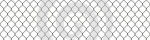 Realistic rabitz wire chain link fence seamless pattern. Steel lattice with rhombus shape. Metal grid fence background