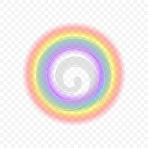 Realistic rainbow. Sky magic spectrum fantasy effect