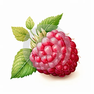 Realistic Raspberry Vector Illustration With Detailed Shading