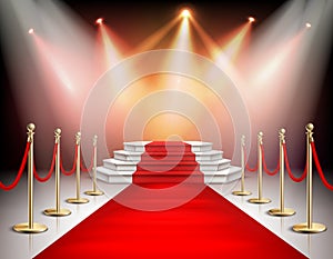 Realistic Red Carpet With Illumination