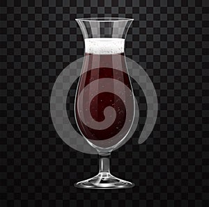 Realistic red cocktail glass isolated on transparent background