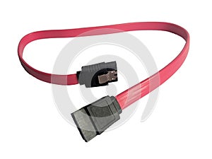 Realistic red computer sata cables isolated. best computer cable transparent