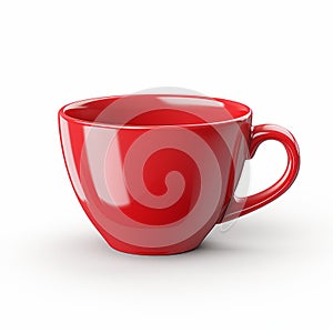 Realistic Red Cup On White Background - Vray Style