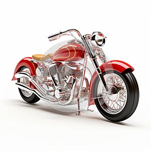 Realistic Red Motorcycle A Stunning 3d Rendering On White Background