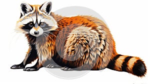 Realistic Red Raccoon Wildlife Muralism In Uhd Oleksandr Bogomazov Style