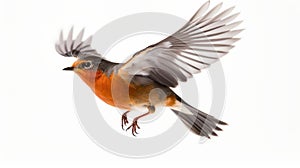 Realistic Red Robin In Flight: Captivating Nature Photography