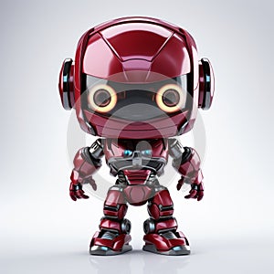 Realistic Red Robot With Helmet Arms: A Marvelous Magewave Toy photo