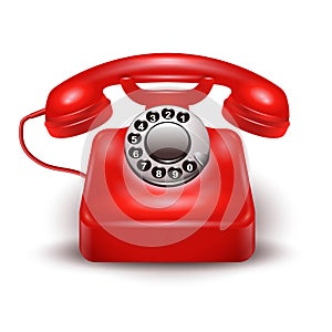 Realistic Red Telephone