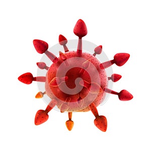 Realistic Red Virus Composition