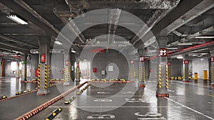 Realistic render empty underground parking. 3d illustration